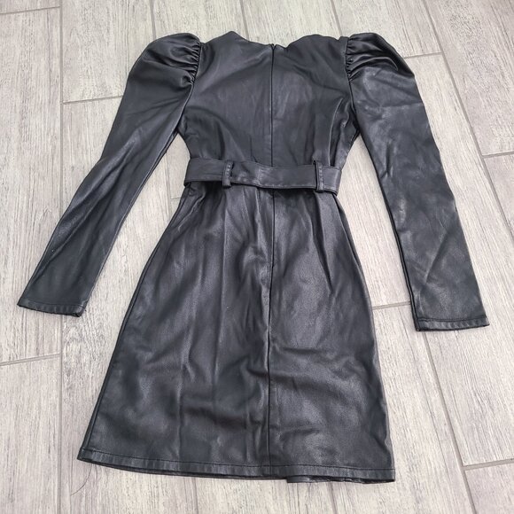 GUESS girls black faux leather studded long sleeve dress girls size 7 - Picture 10 of 10